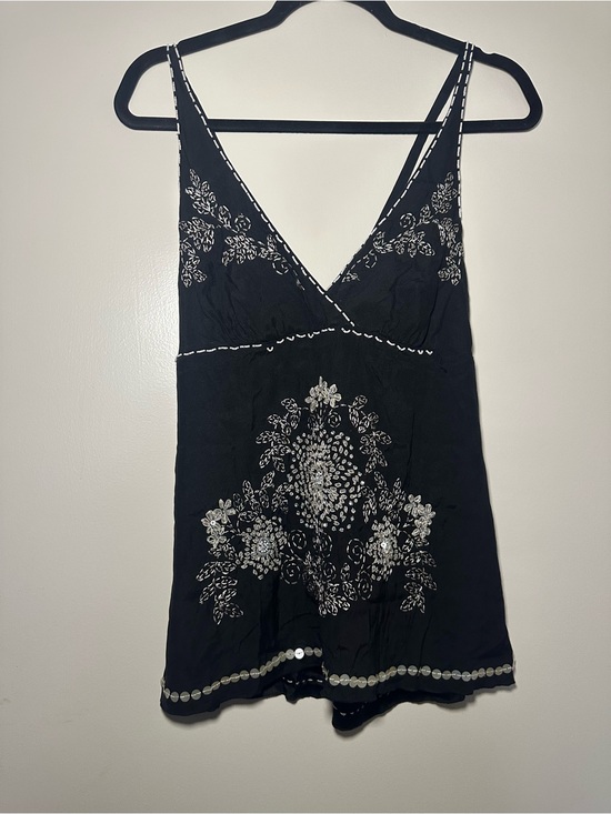 bebe Tops - bebe Black Embroidered V-Neck Camisole